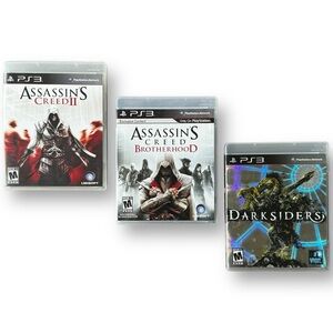 PlayStation 3 Games Lot of 3 Assassin’s Creed II Brotherhood Darksiders